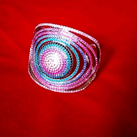 Silver Sworoski Crystal Cuff